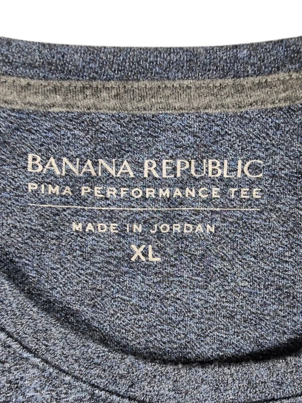 Banana Republic Pima Cotton Performance Tee Short Sleeve Shirt Heathered Blue XL